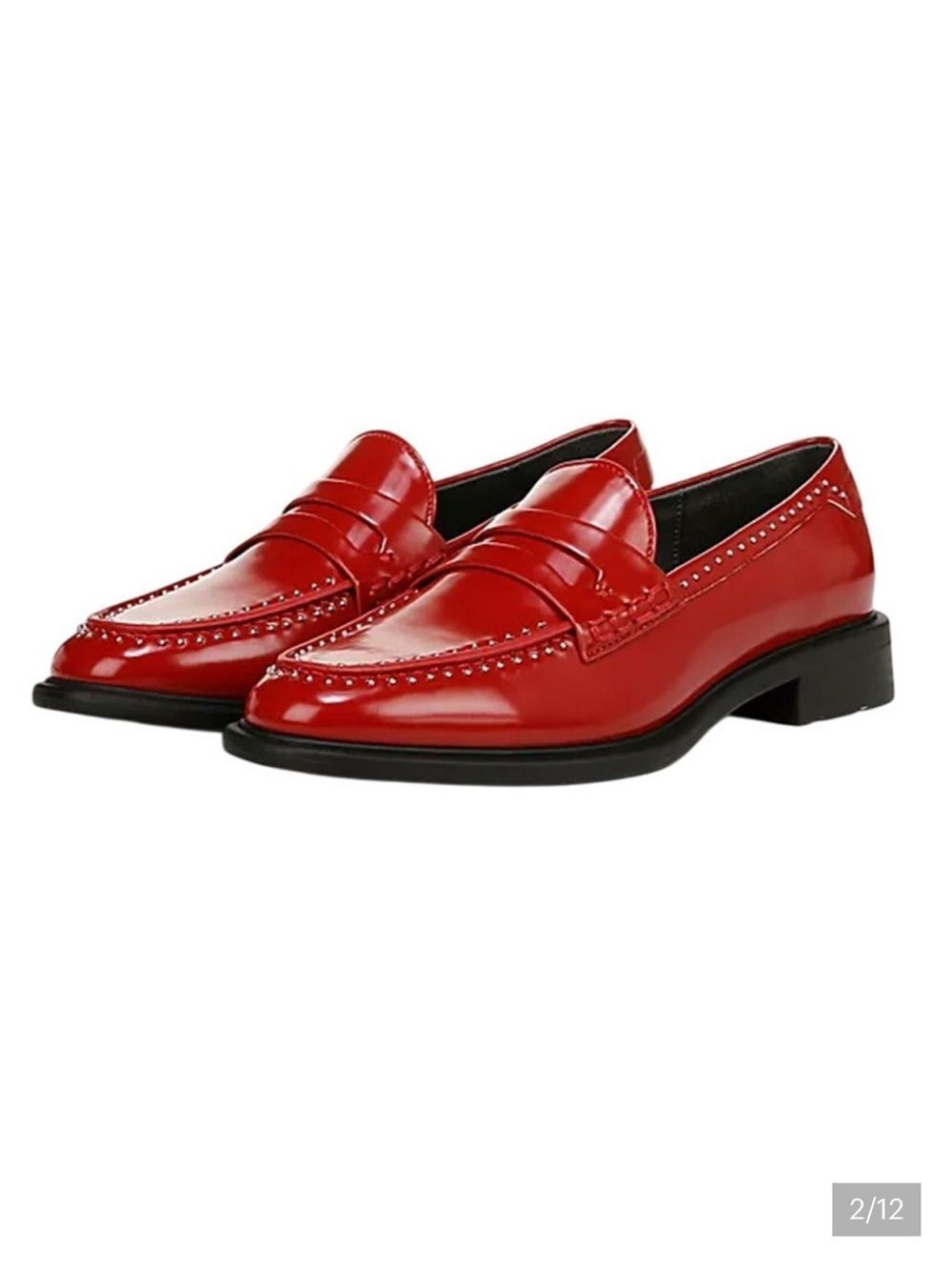 NEW Franco Sarto Eden Studded Penny Loafer Shoes in Red Size 8.5